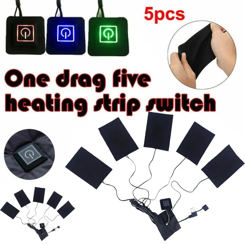 Angel Decoration 5 in1 Electric Vest Heater Warm Cloth Jacket USB Thermal Heated Pad Body Warmer