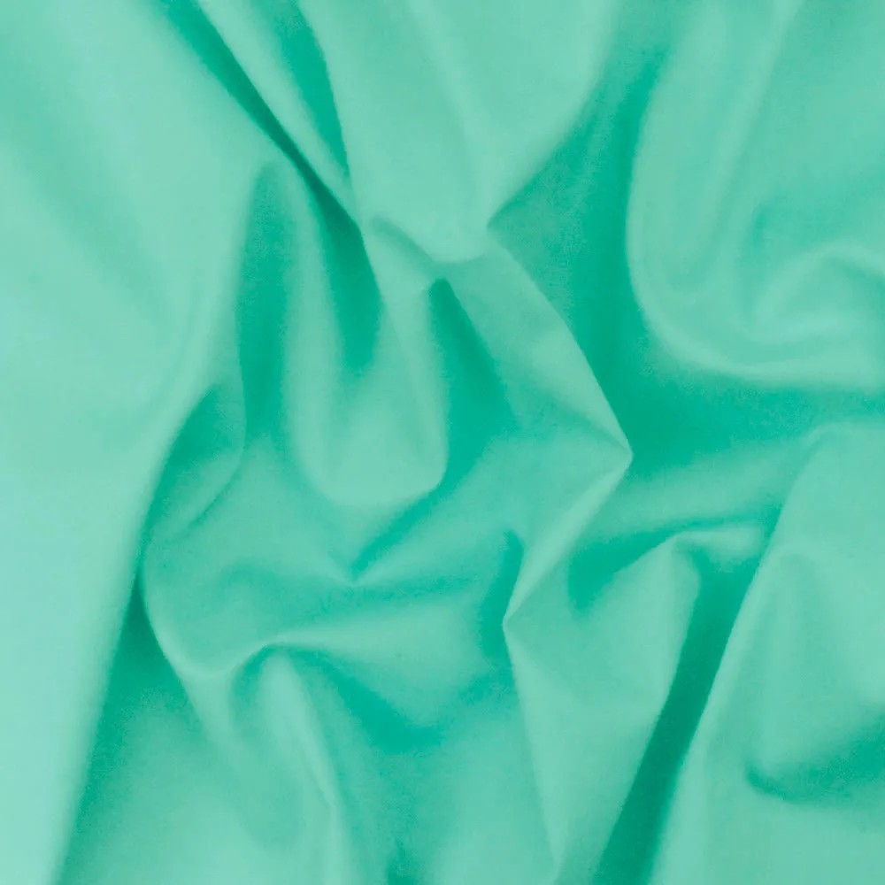 Aqua Teal Solid Stretch Cotton Poplin Woven Fabric