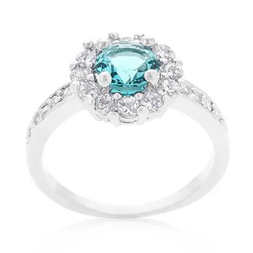 Bella Birthstone Engagement Ring in Blue