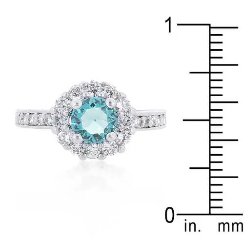 Bella Birthstone Engagement Ring in Blue