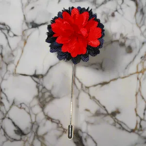 Blue & Red Regal Blossom Lapel Pin