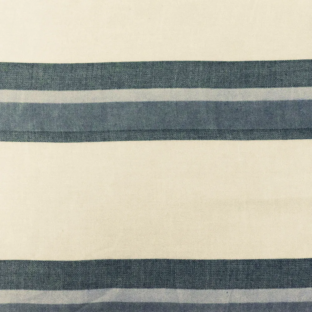 Blue-ivory-Multi Famous Maker Rayon-Cotton Stripe Lawn Woven Fabric