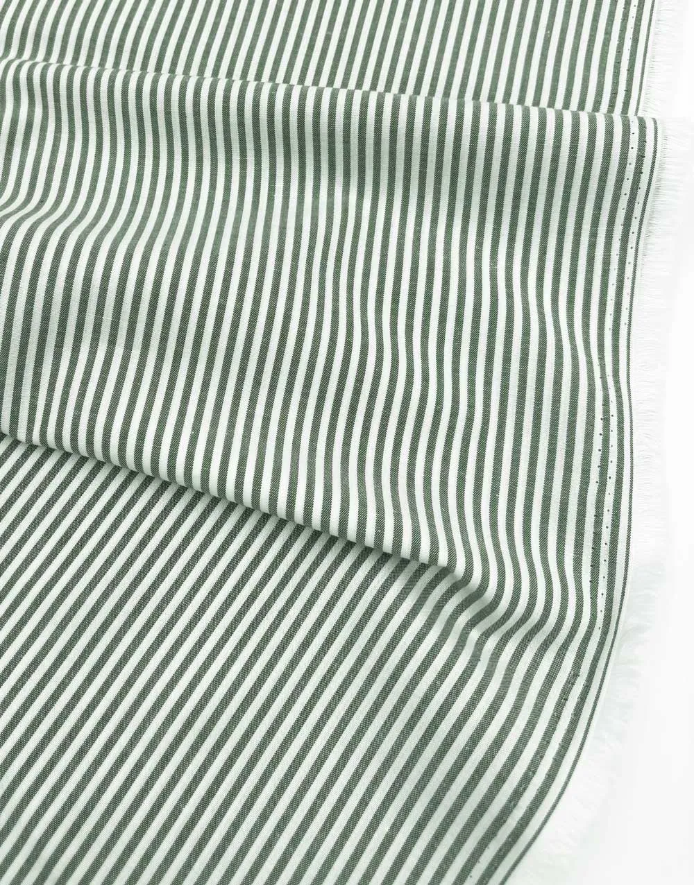 Bottle Green Stripe Yarn Dyed Cotton Fabric