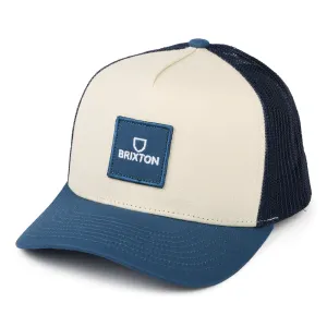 Brixton Hats Alpha Block NetPlus C MP Trucker Cap - Blue-White