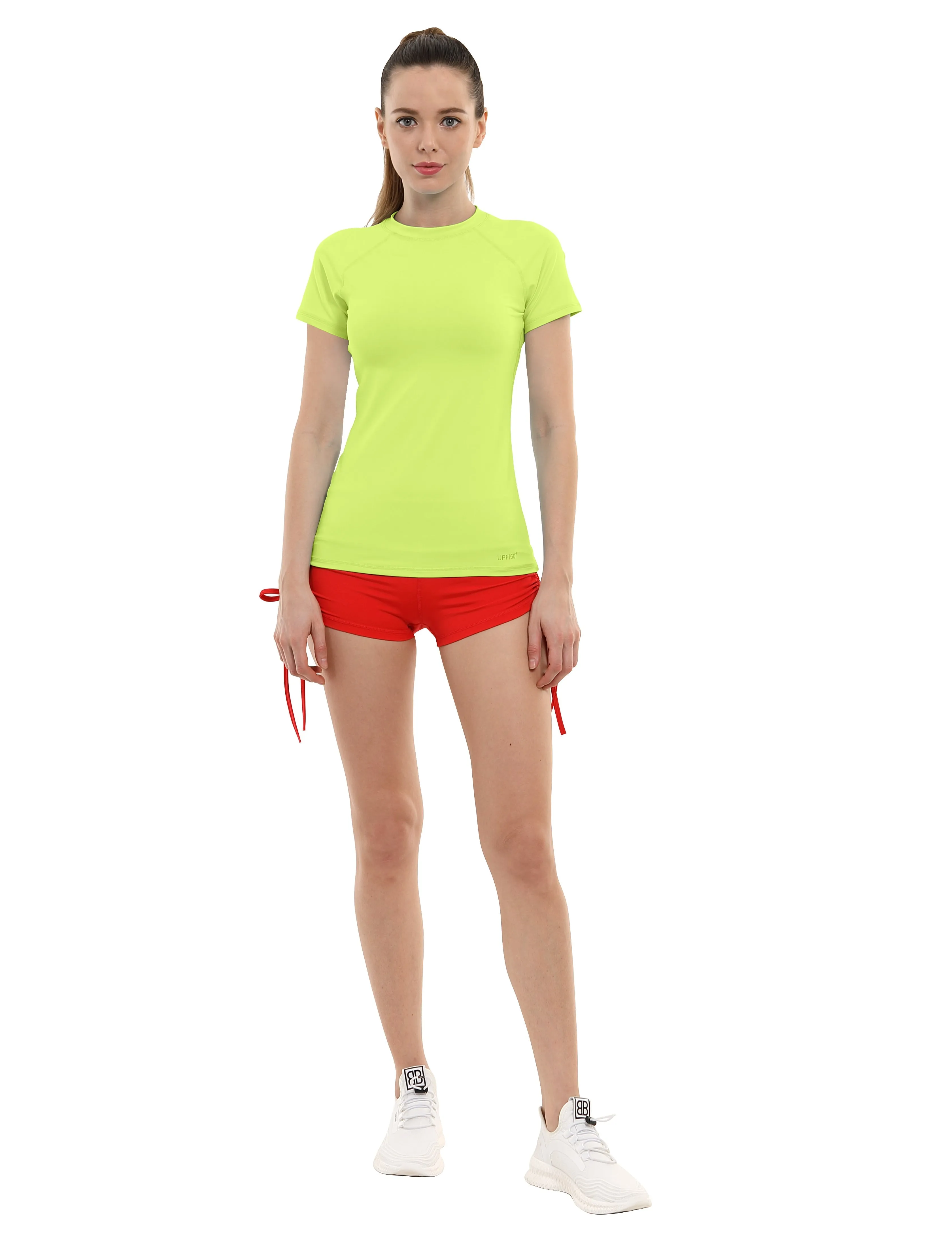 BUBBLELIME 84P/16S Short Sleeve Rashguard for Women_yogastudio