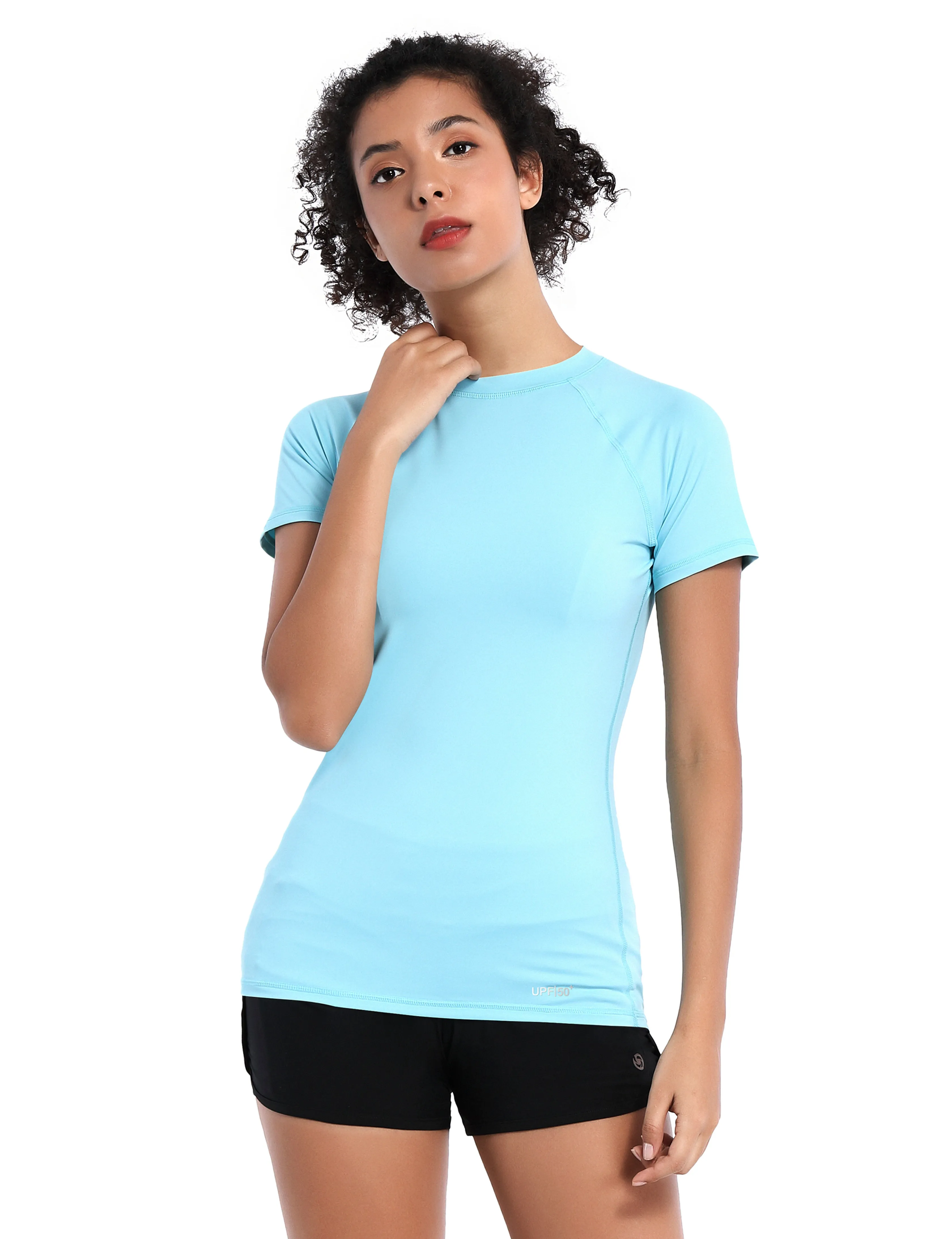 BUBBLELIME 84P/16S Short Sleeve Rashguard for Women_yogastudio