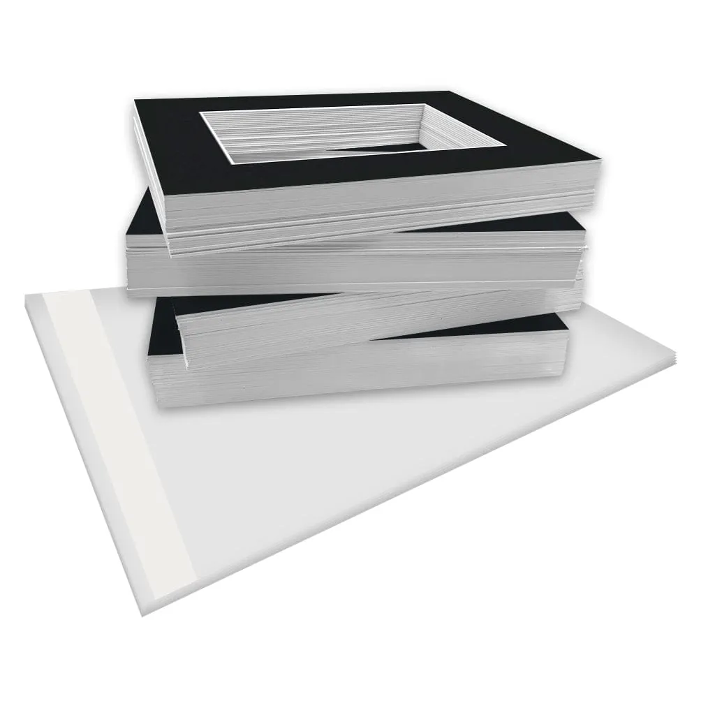 Bulk Mat Board Value Bundle - Black (100 Pack)