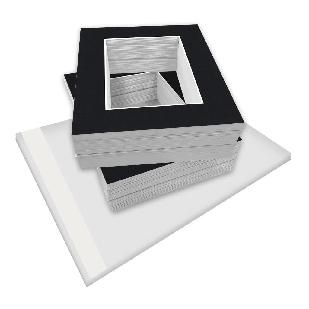 Bulk Mat Board Value Bundle - Black (100 Pack)