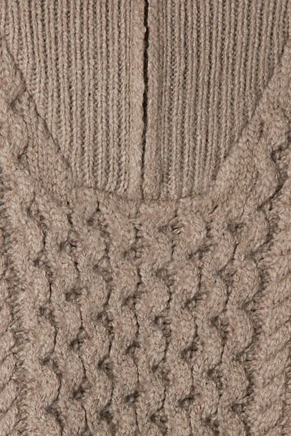 CABLE KNIT HALF ZIP