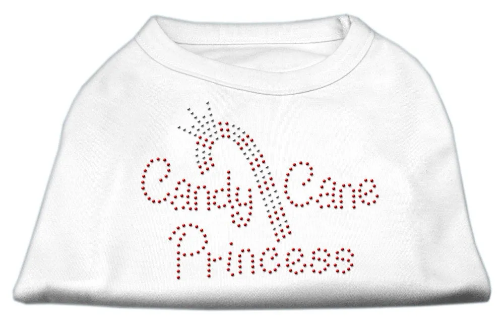 Christmas Pet Dog & Cat Shirt Rhinestone, "Candy Cane Princess"