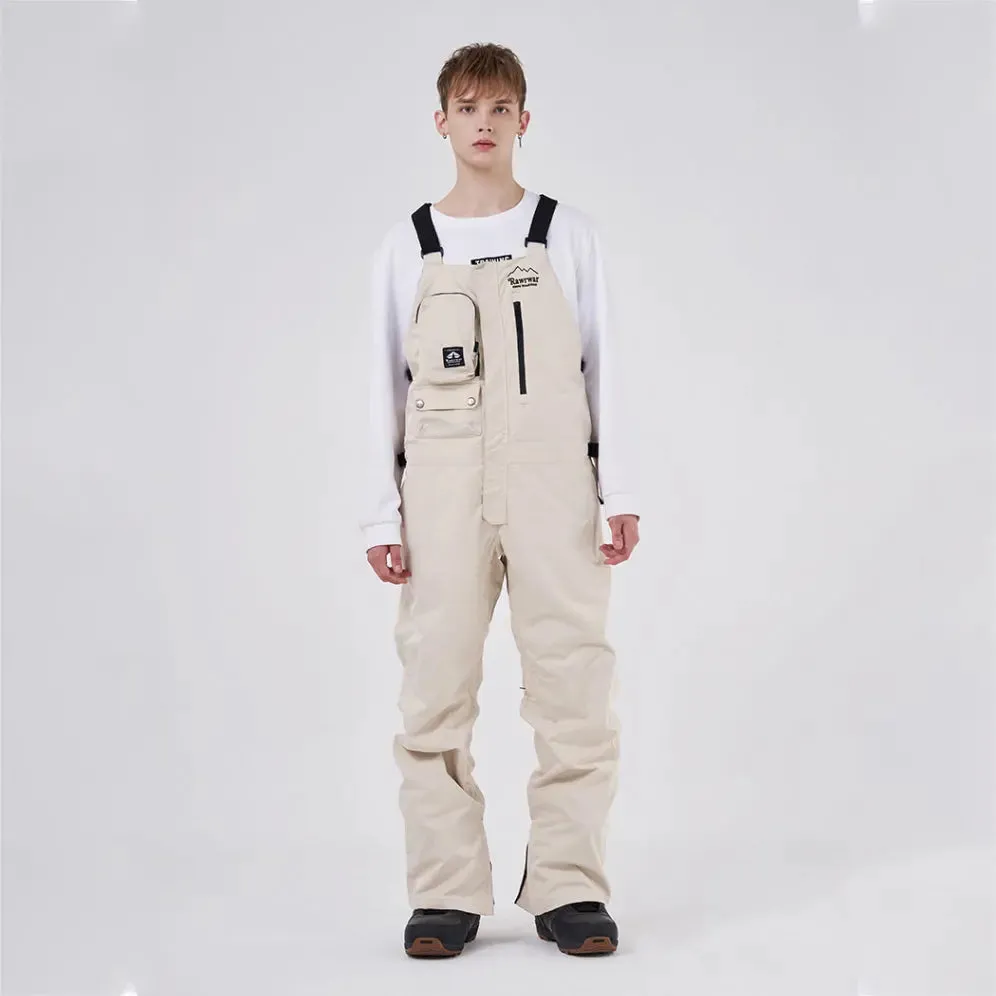 Cool Adult Insulated Snow Bibs Spliced Jumpsuit Overalls