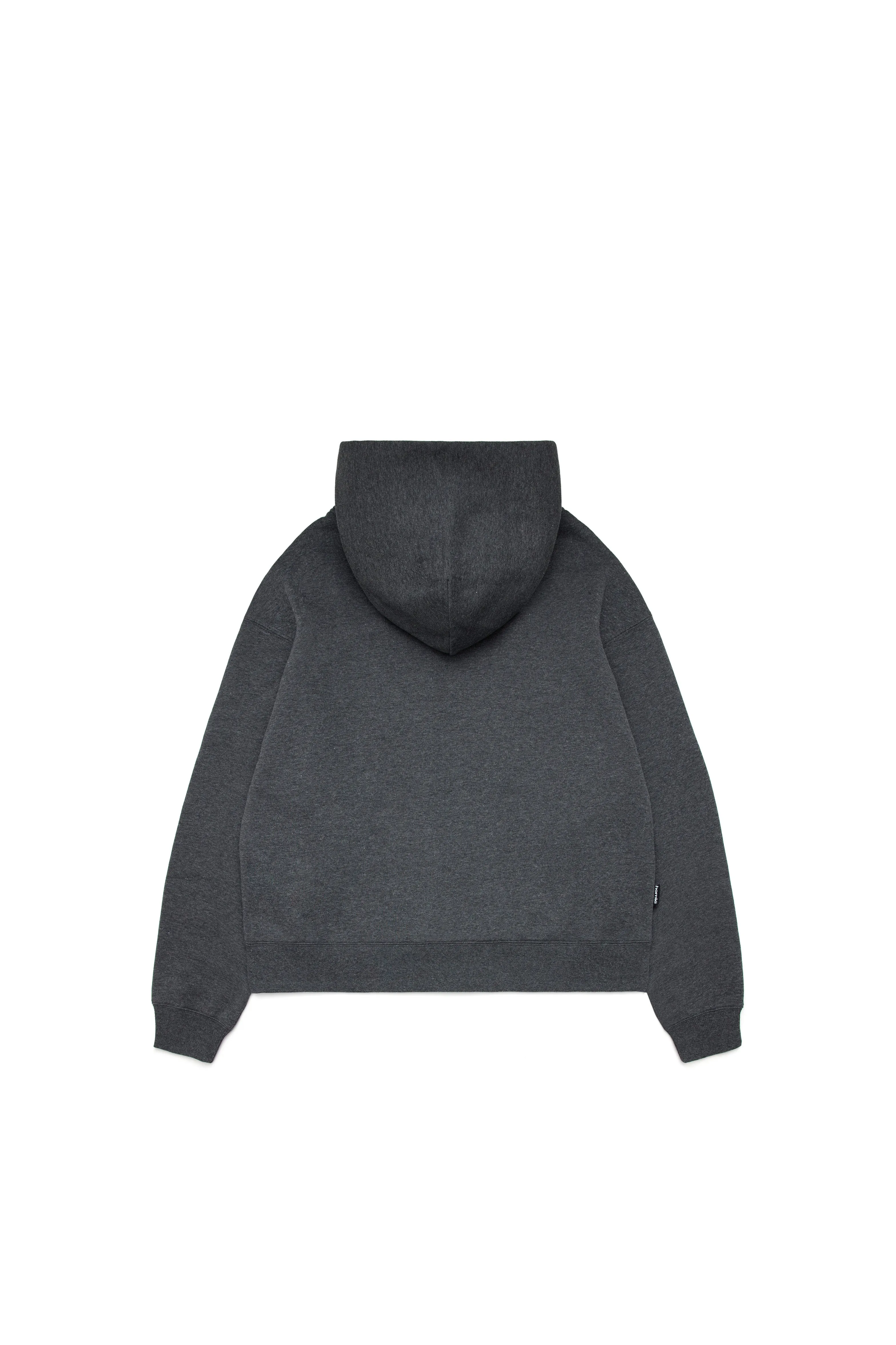 Cropped Zip Hoodie - Charcoal / Heather Grey