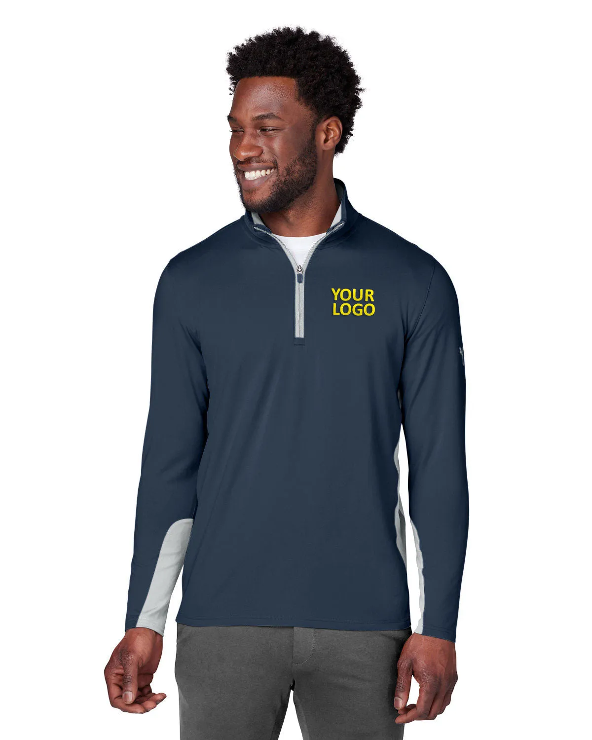 Custom Puma Men's Gamer Golf Quarter-Zip, Navy Blazer