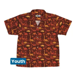 Dinosaur Tropical Fall Sunset Youth Hawaiian Shirt