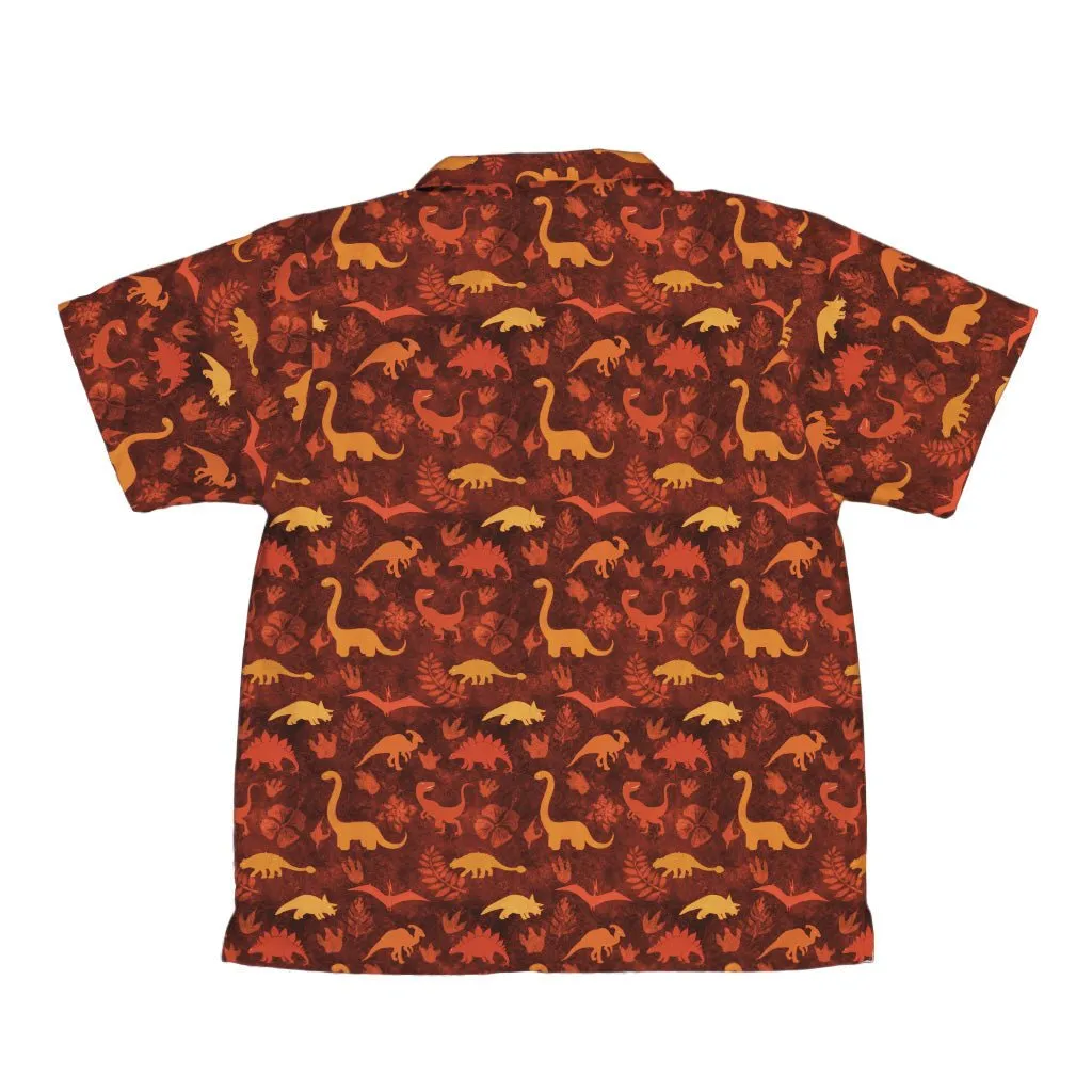 Dinosaur Tropical Fall Sunset Youth Hawaiian Shirt