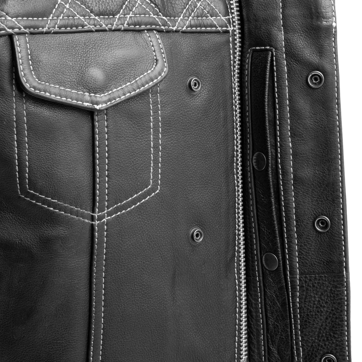 Downside Men's Motorcycle Leather Vest