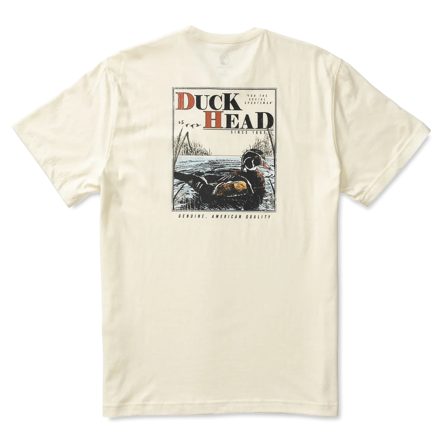 Duck Head Men's Wood Duck Short Sleeve Tee Shirt / Soft White