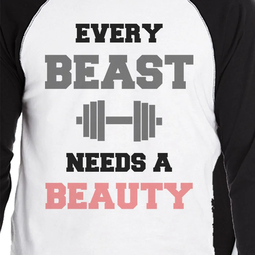 Every Beast Beauty Matching Couples Baseball Shirts For Anniversary