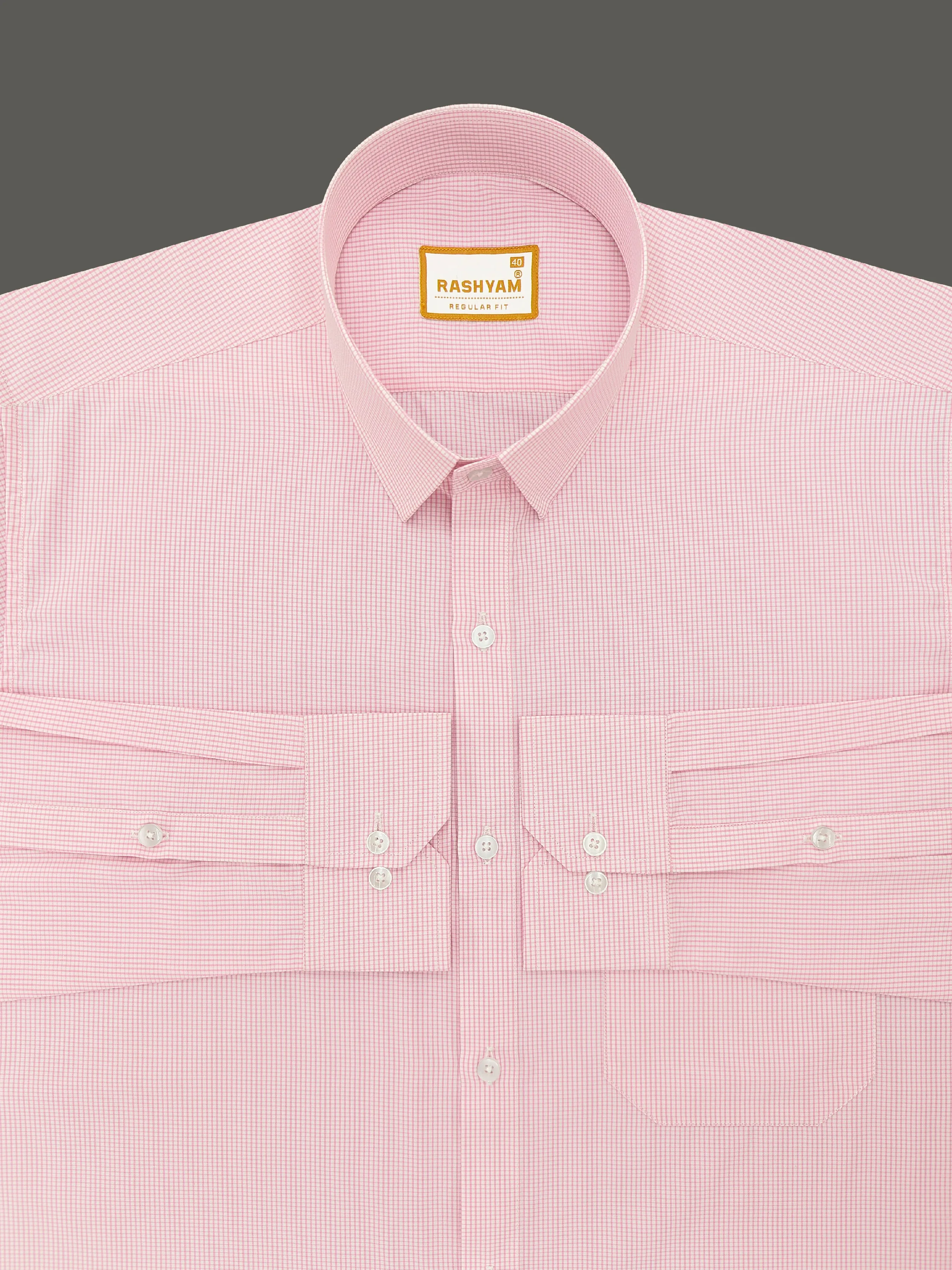 Faenza Premium Cotton Pink Checks Formal Shirt For men