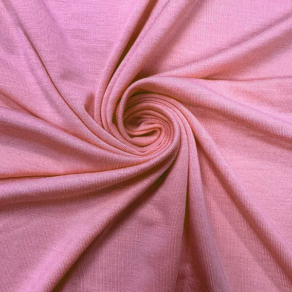 Flamingo Pink Solid Rayon Spandex Jersey Knit Fabric