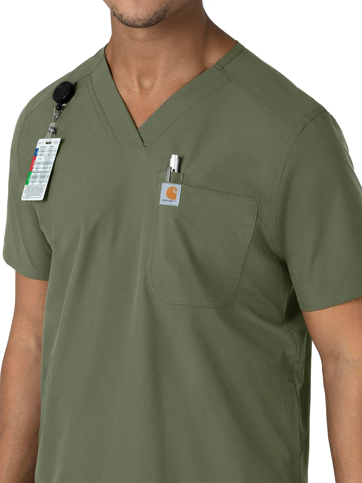 Force Essentials - Men's V-Neck Shirttail Scrub Top