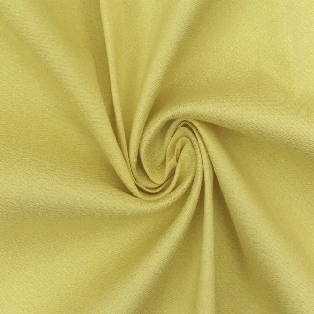 Glow Yellow Solid Stretch Cotton Blend Broadcloth Woven Fabric