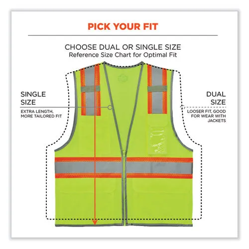 Glowear 8246z-s Single Size Class 2 Two-tone Mesh Vest, Polyester, 2x-large, Lime, Ships In 1-3 Business Days