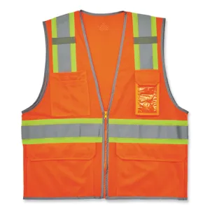 Glowear 8246z-s Single Size Class 2 Two-tone Mesh Vest, Polyester, 2x-large, Orange, Ships In 1-3 Business Days