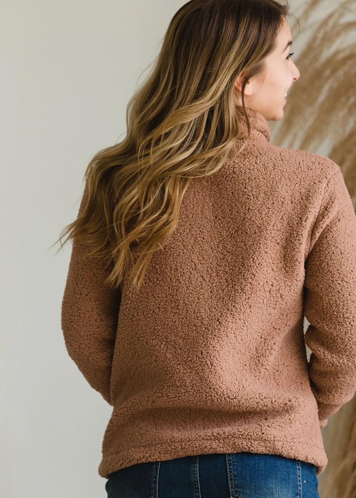 Half Zip Sherpa Sweater - FINAL SALE