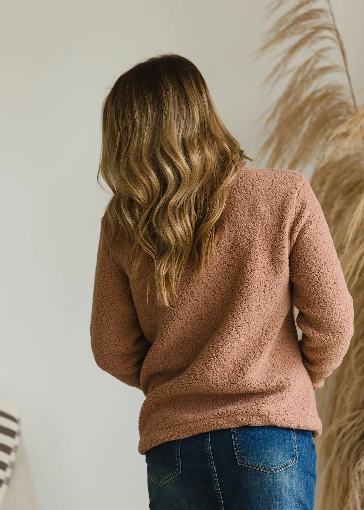 Half Zip Sherpa Sweater - FINAL SALE