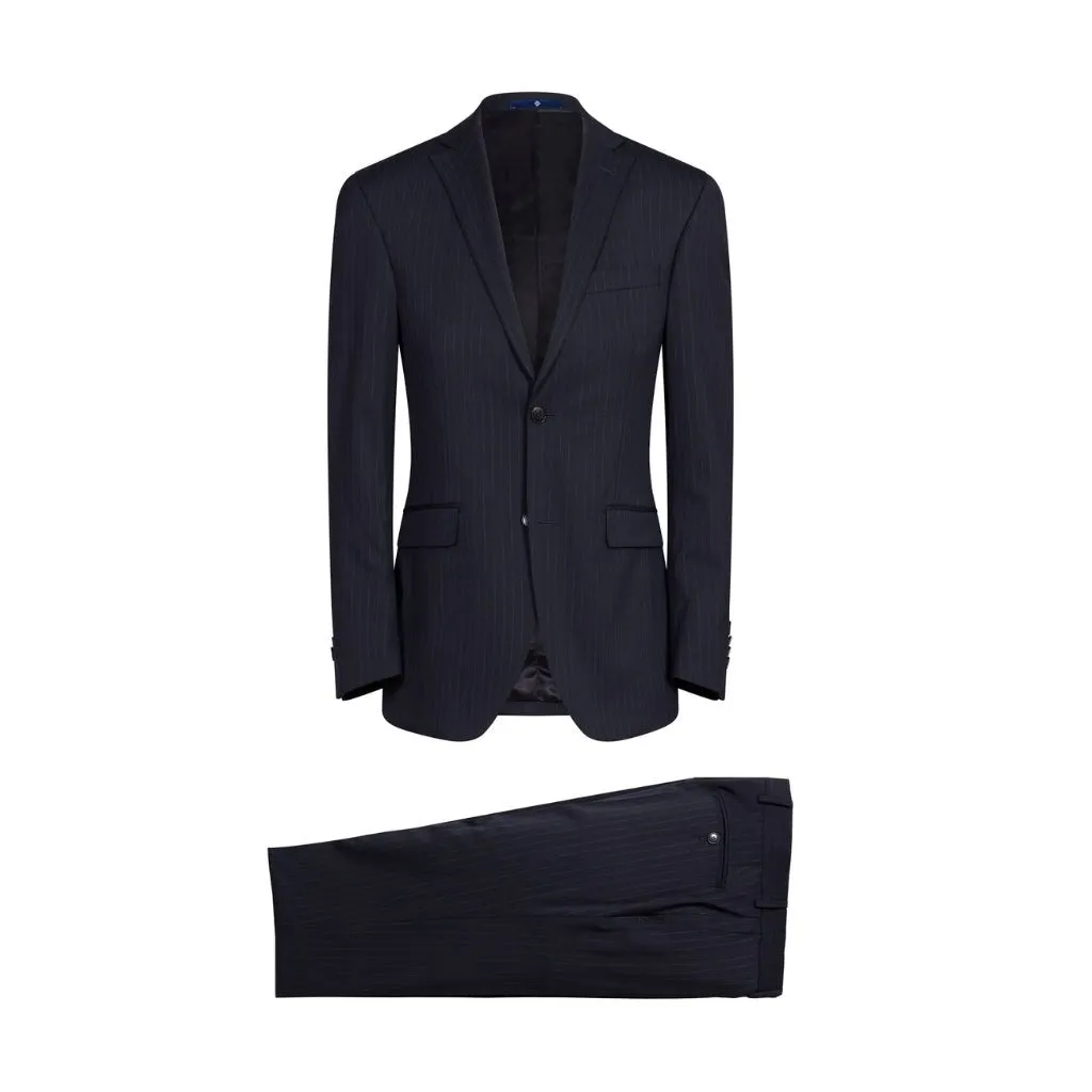 HENRY Single Breasted Pinstripe Suit NAVY REG