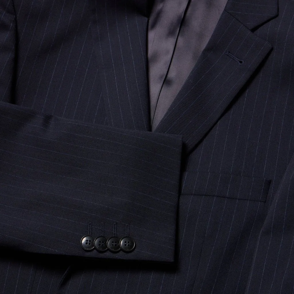 HENRY Single Breasted Pinstripe Suit NAVY REG