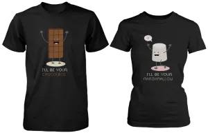 I'll Be Your Chocolate & I'll Be Your Marshmallow Matching Couple Shirts (his & hers Set)