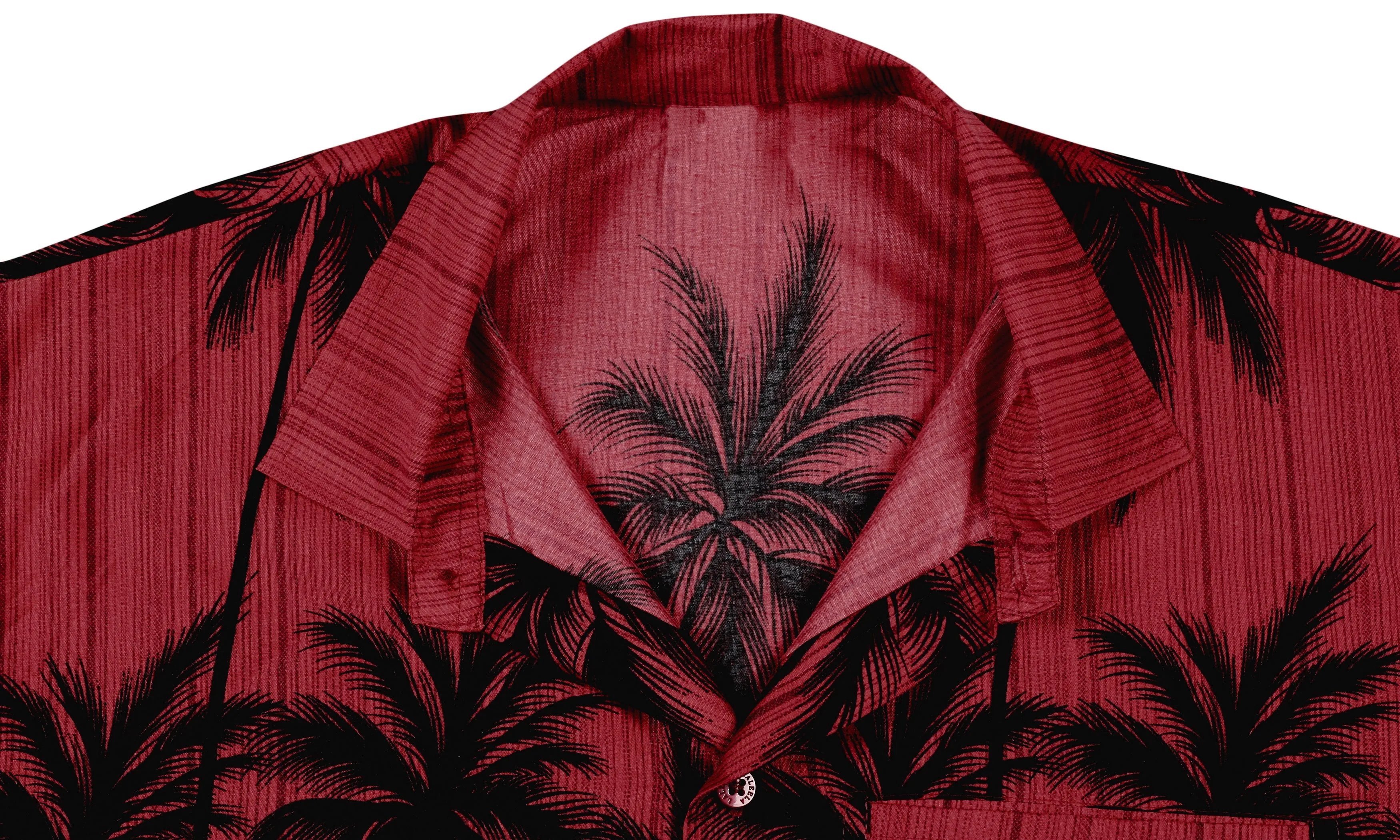 LA LEELA Shirt Casual Button Down Short Sleeve Beach Shirt Men Aloha Pocket shirt Blood Red_W383