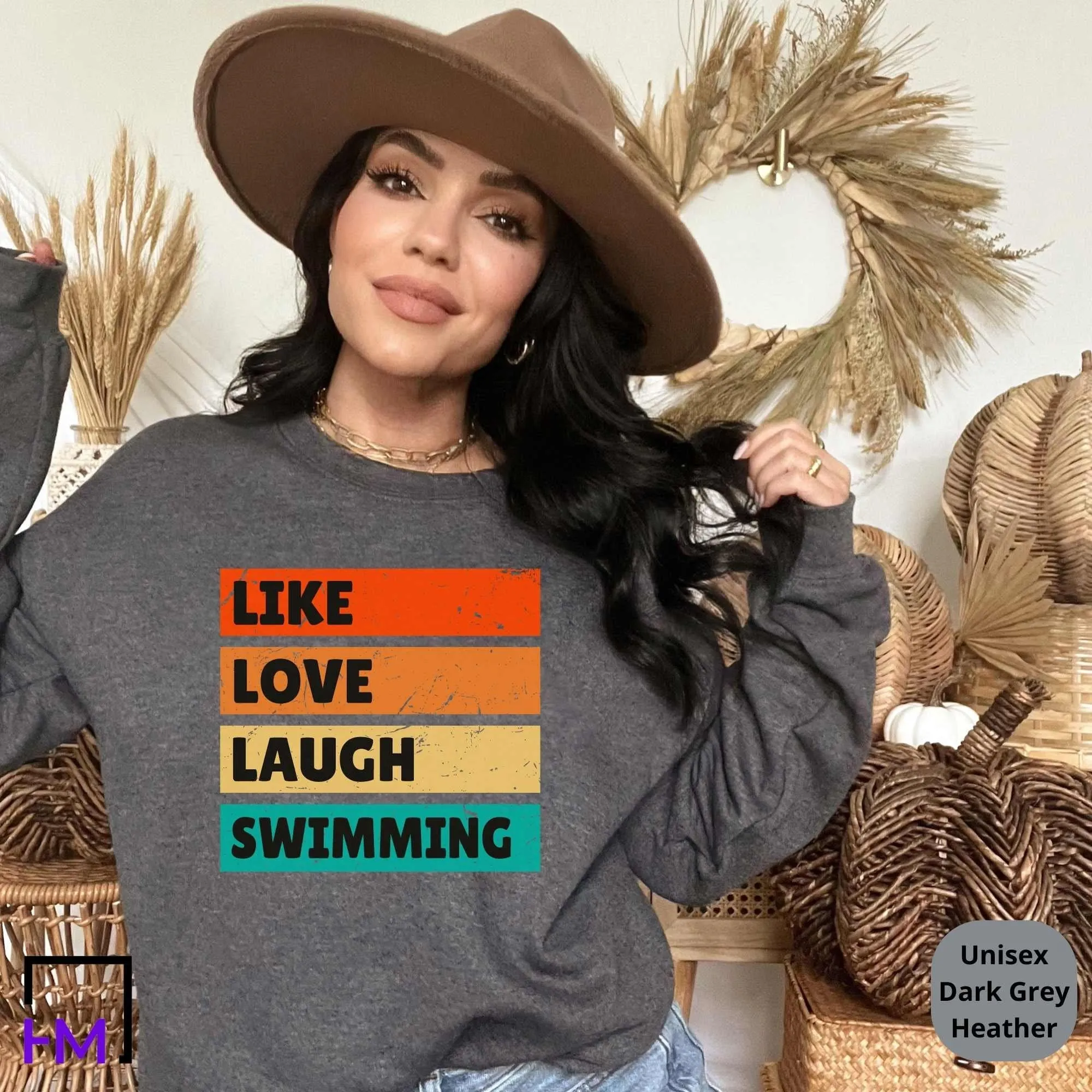 Like Love Laugh Swimming Themed Shirt