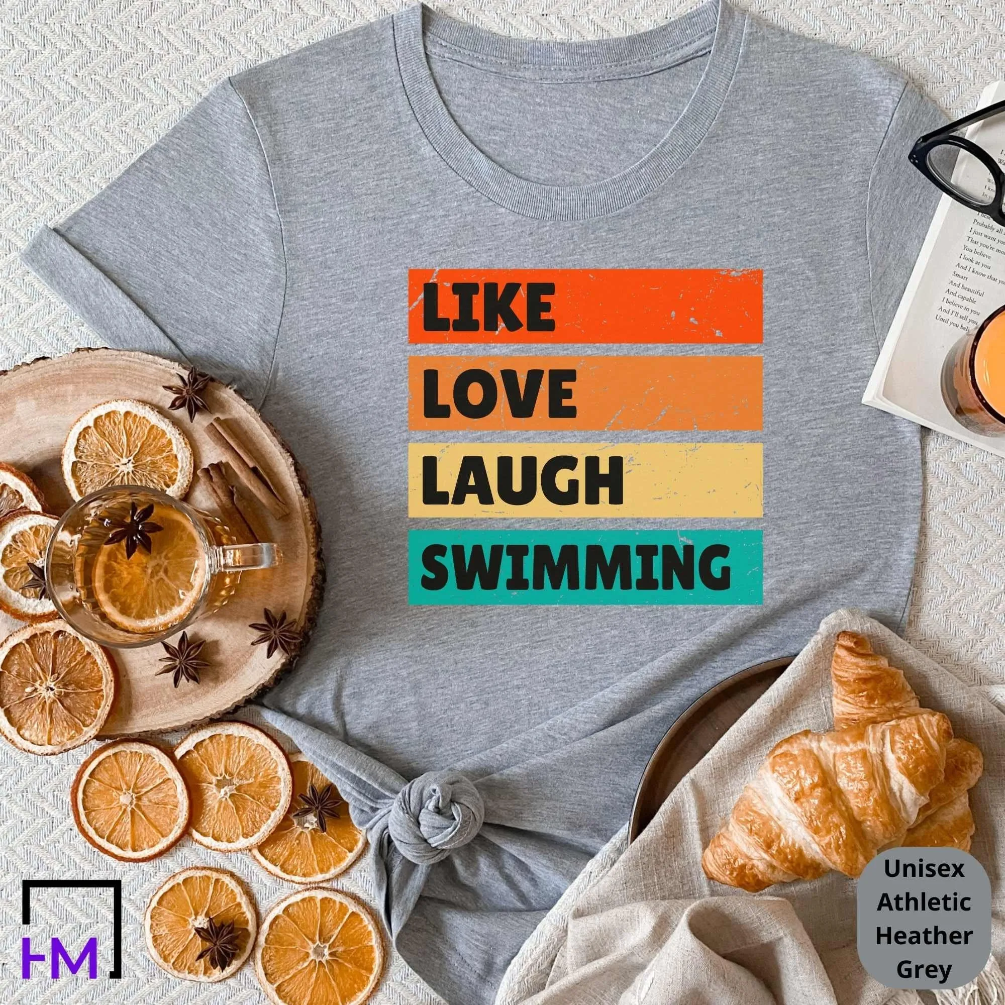 Like Love Laugh Swimming Themed Shirt