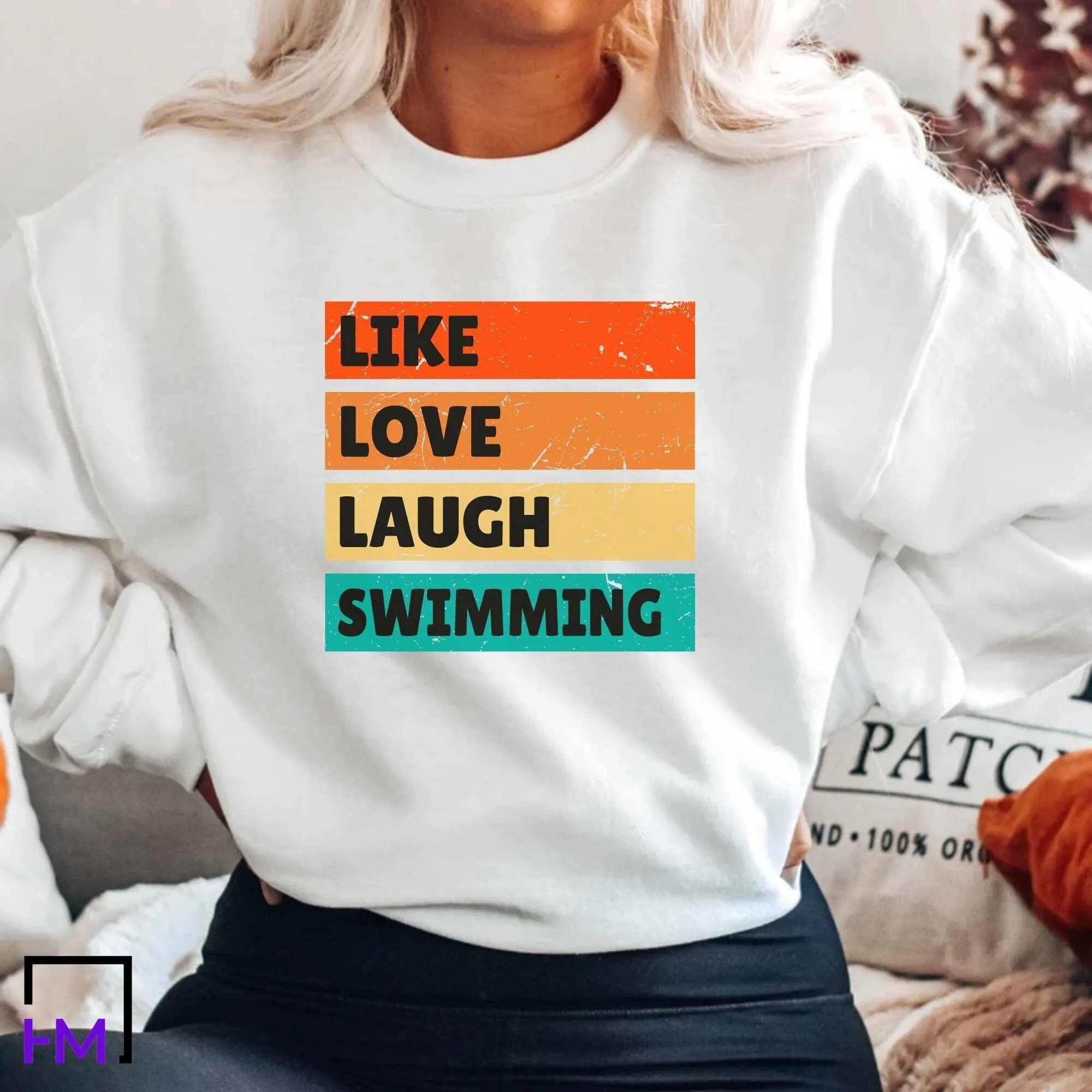 Like Love Laugh Swimming Themed Shirt