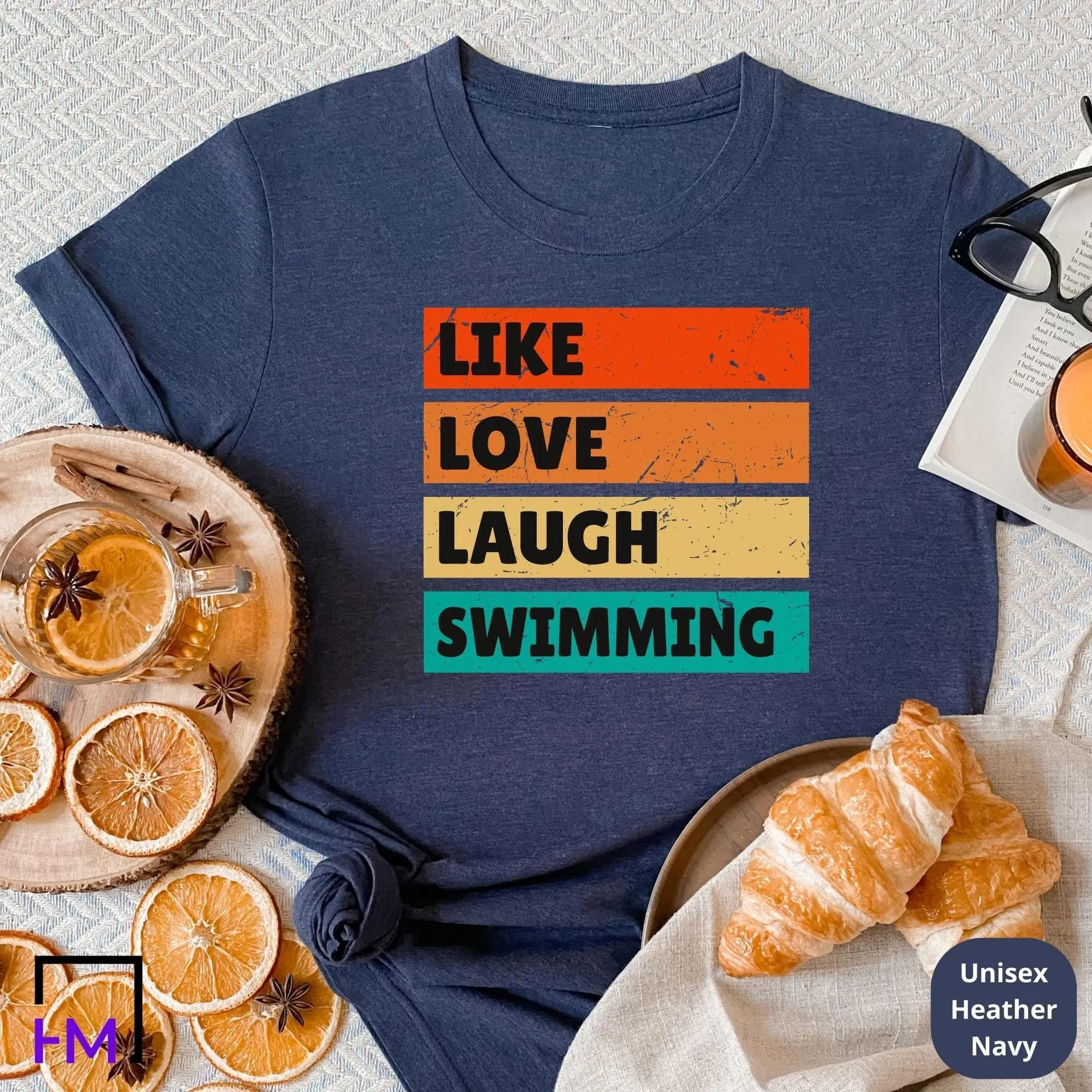 Like Love Laugh Swimming Themed Shirt