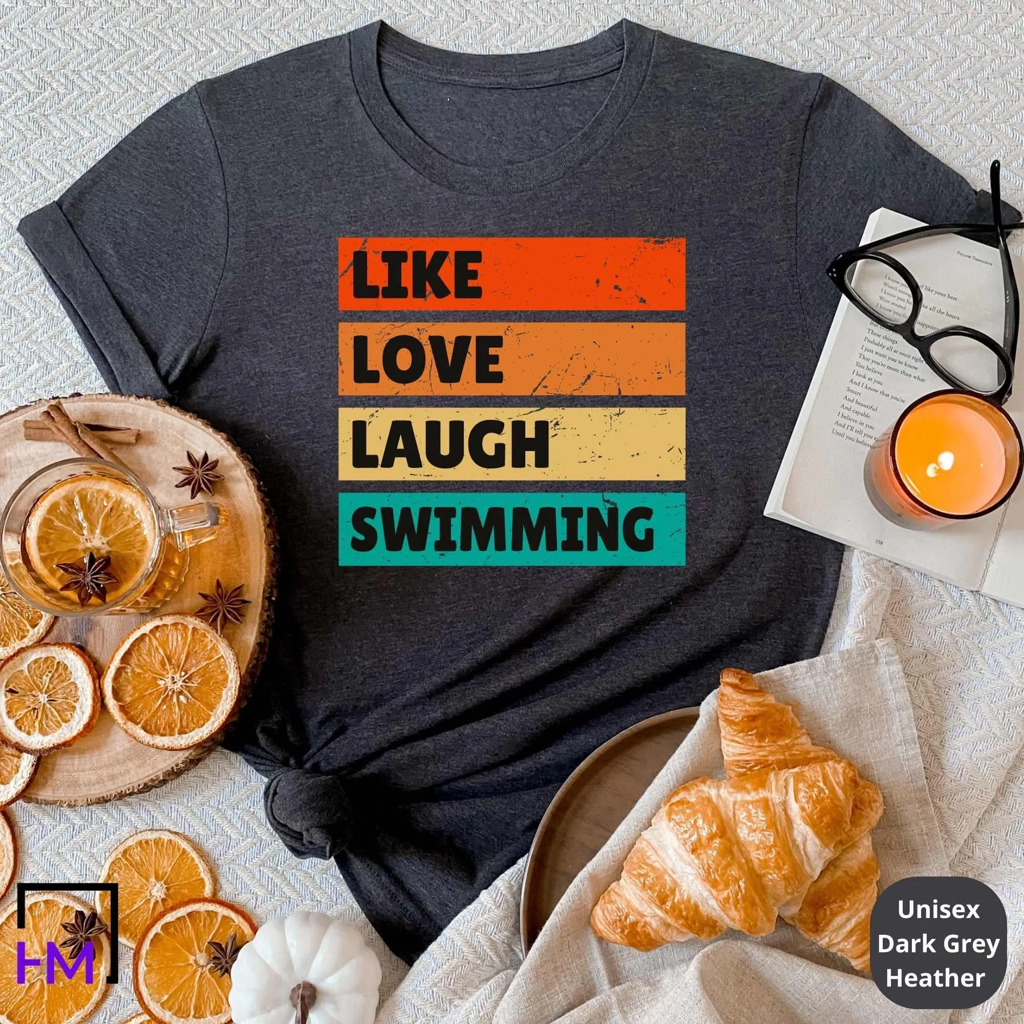 Like Love Laugh Swimming Themed Shirt