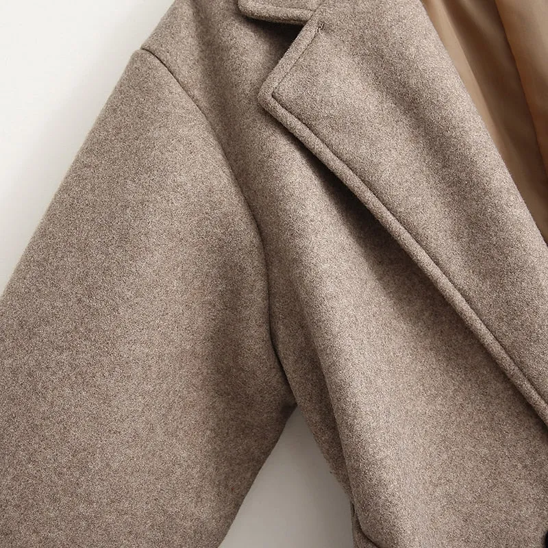 Long Wool Coat With Drop Shoulder