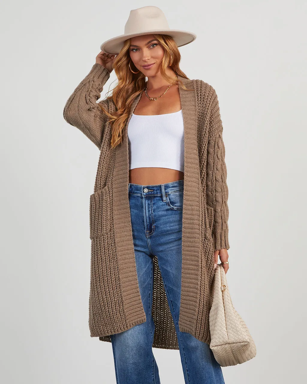 Ludlow Cable Knit Duster Cardigan