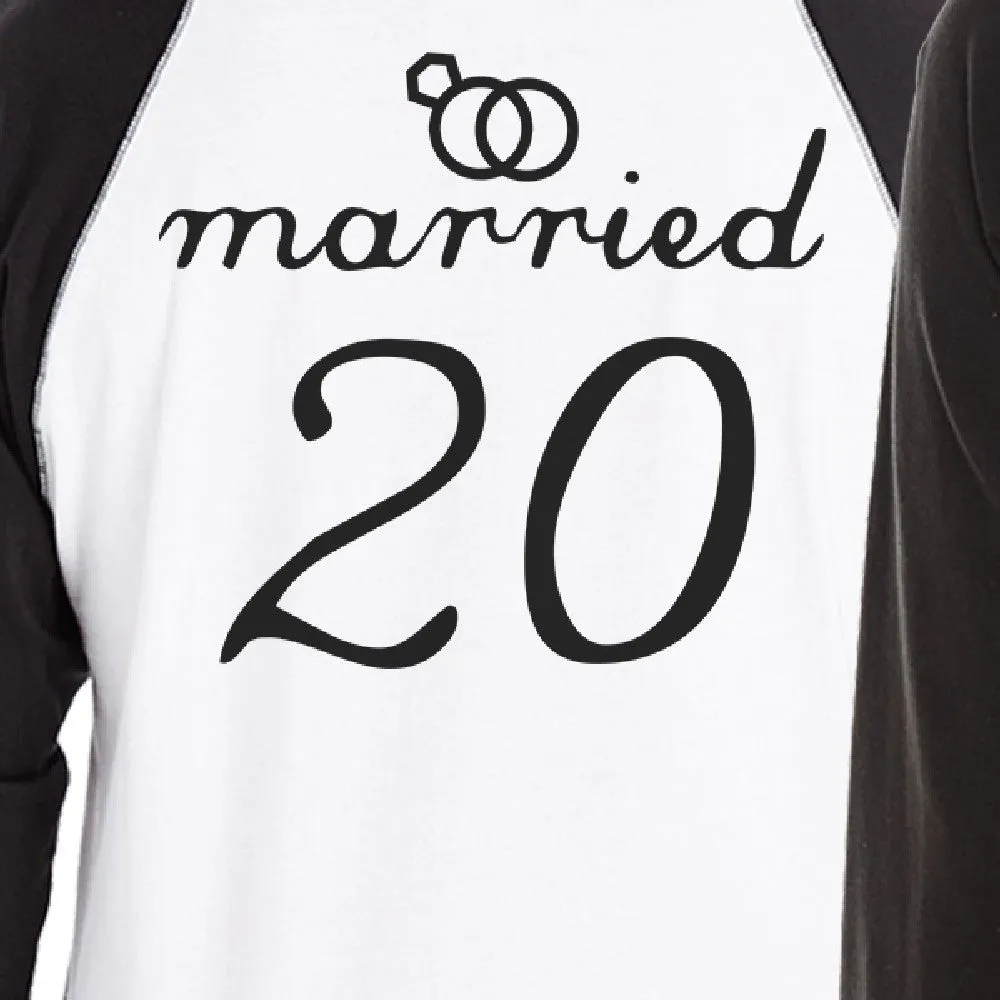 Married Since Custom Matching Couple Black And White Baseball Shirts