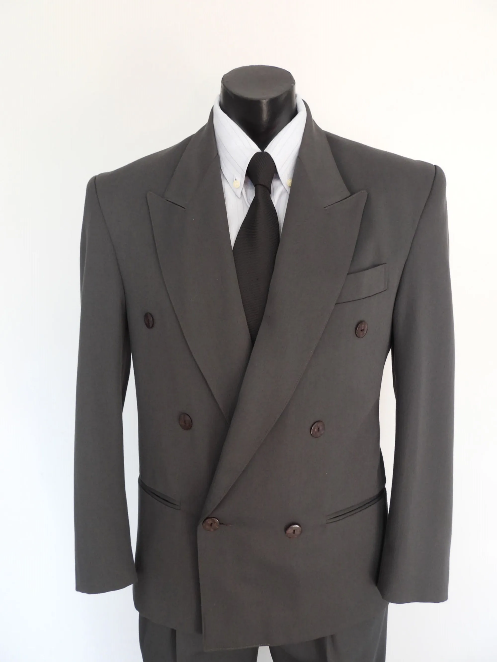 Mid-Grey Lightweight Double Breasted Suit by Isidor's - S