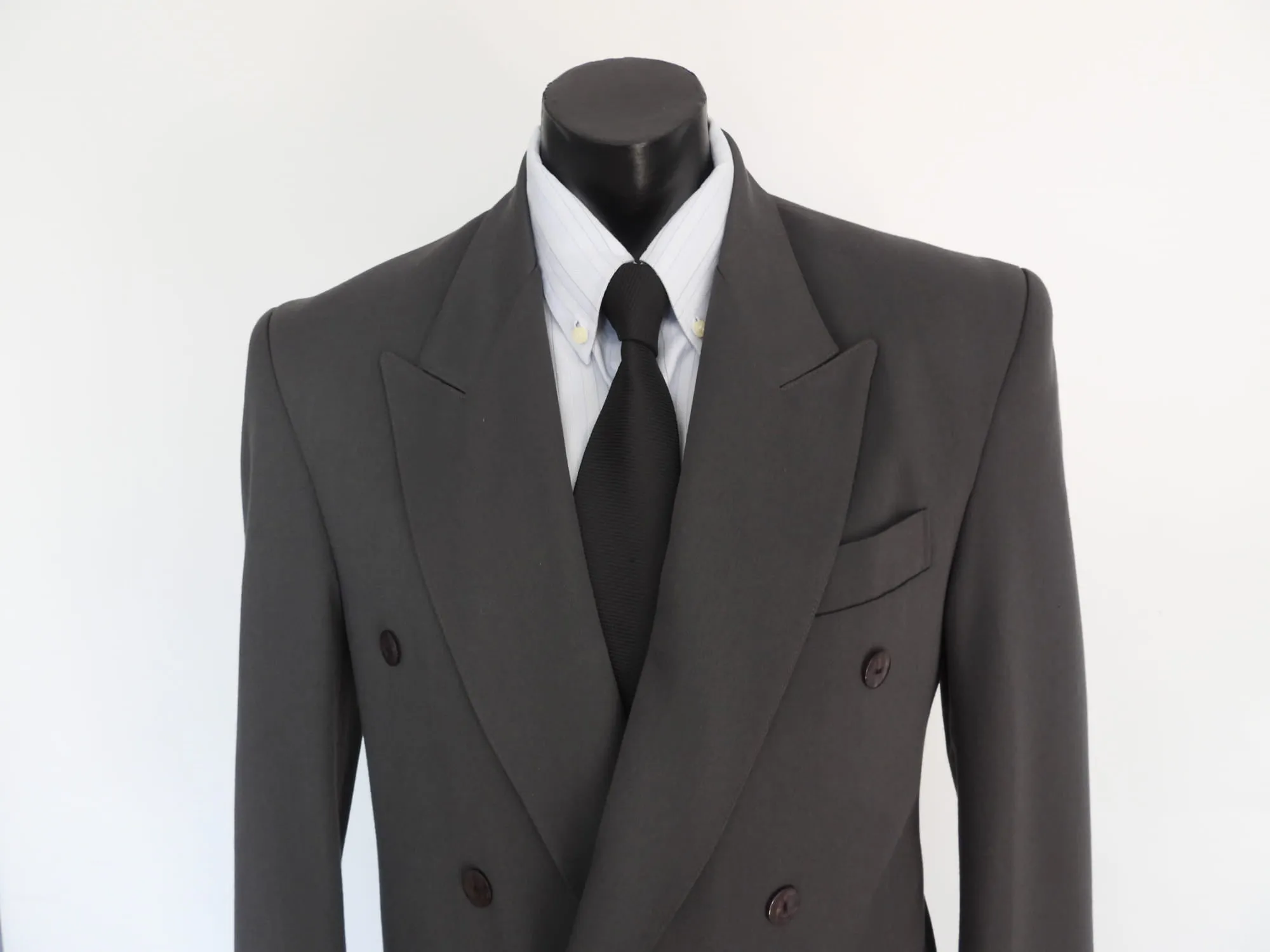 Mid-Grey Lightweight Double Breasted Suit by Isidor's - S