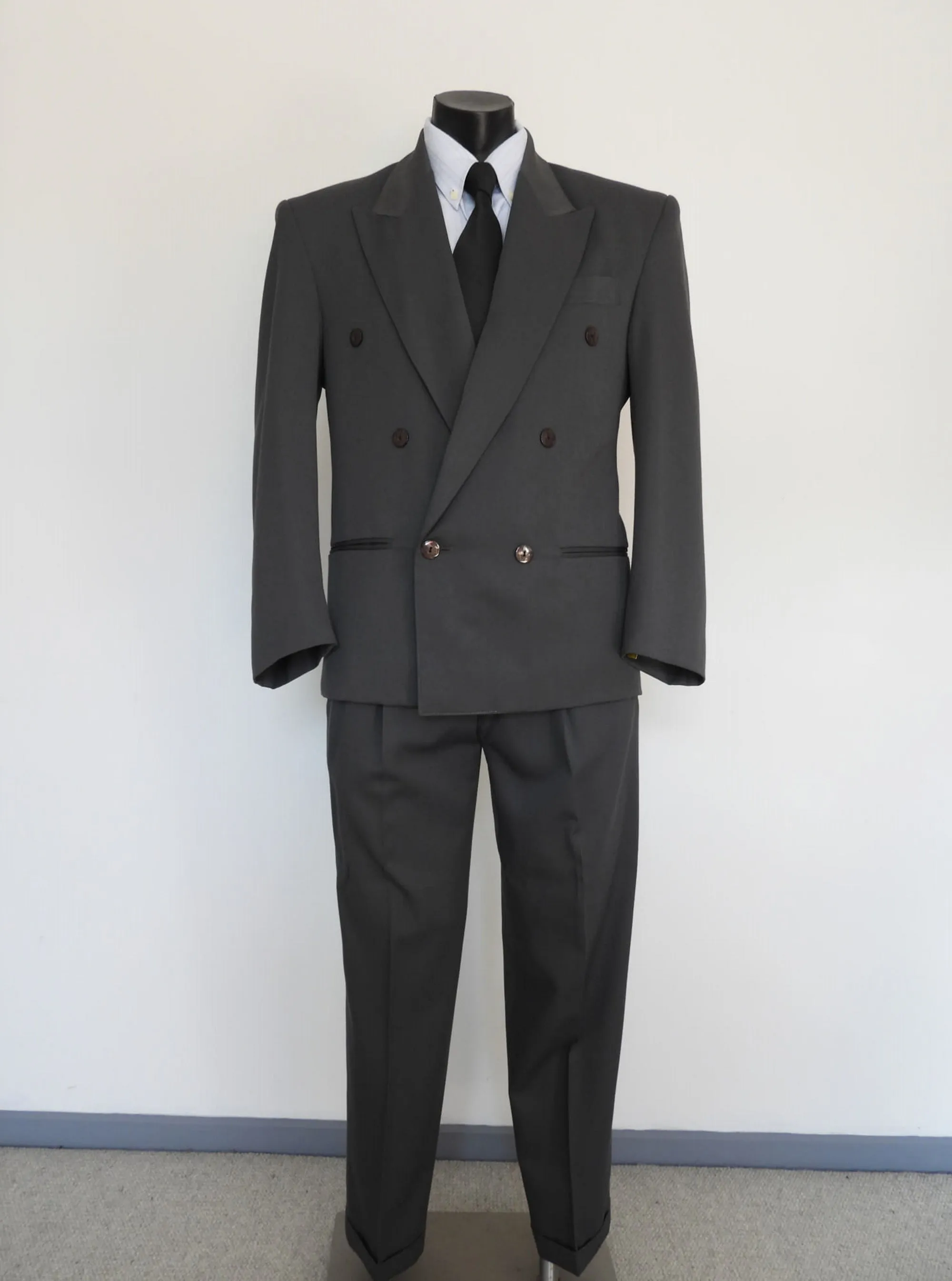 Mid-Grey Lightweight Double Breasted Suit by Isidor's - S