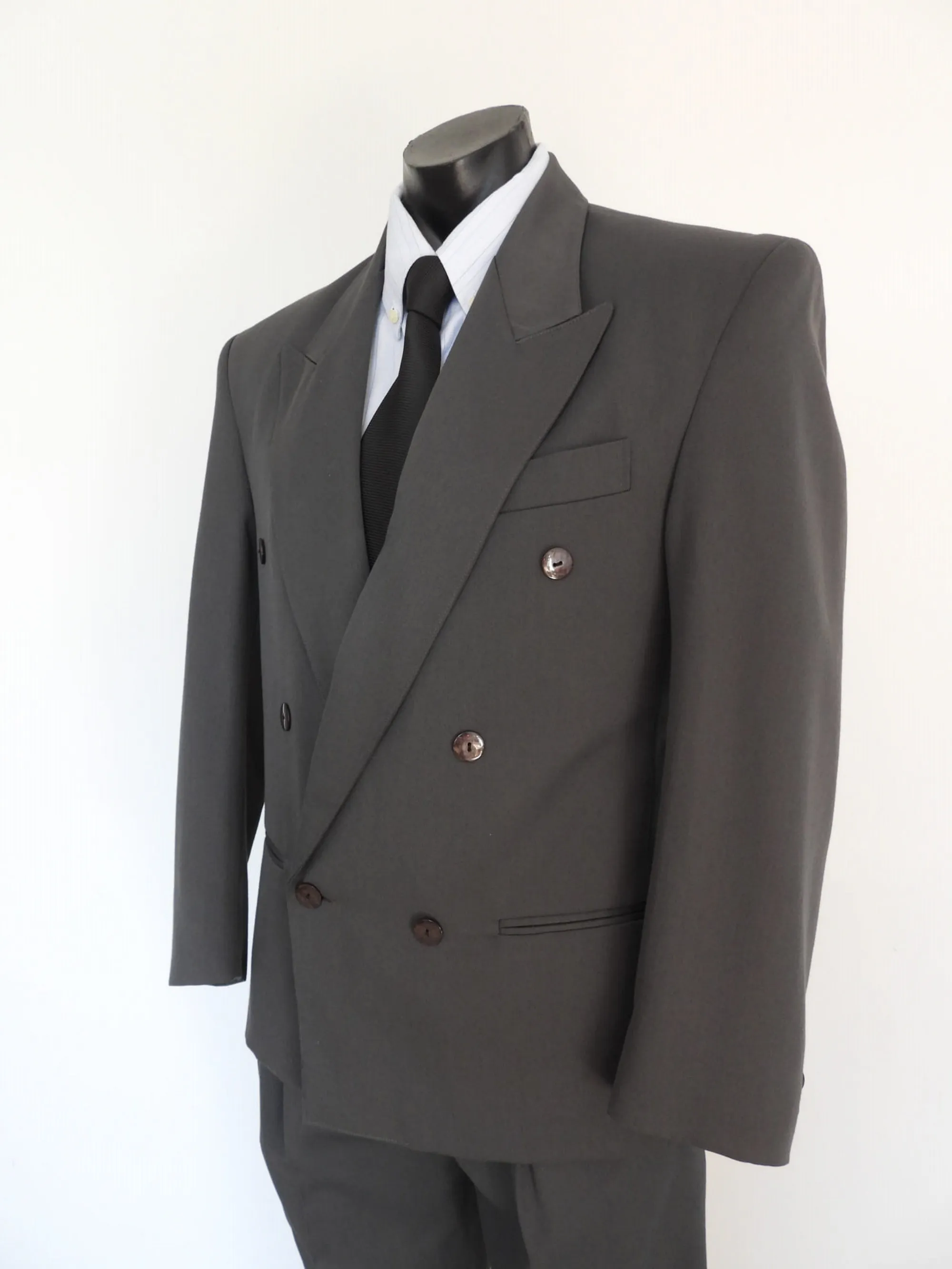 Mid-Grey Lightweight Double Breasted Suit by Isidor's - S