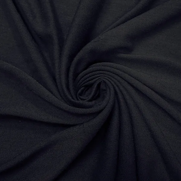 Midnight Blue Solid Rayon Spandex Jersey Knit Fabric