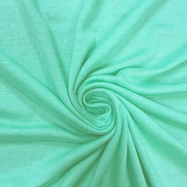 Mint Green Solid Rayon Spandex Jersey Knit Fabric