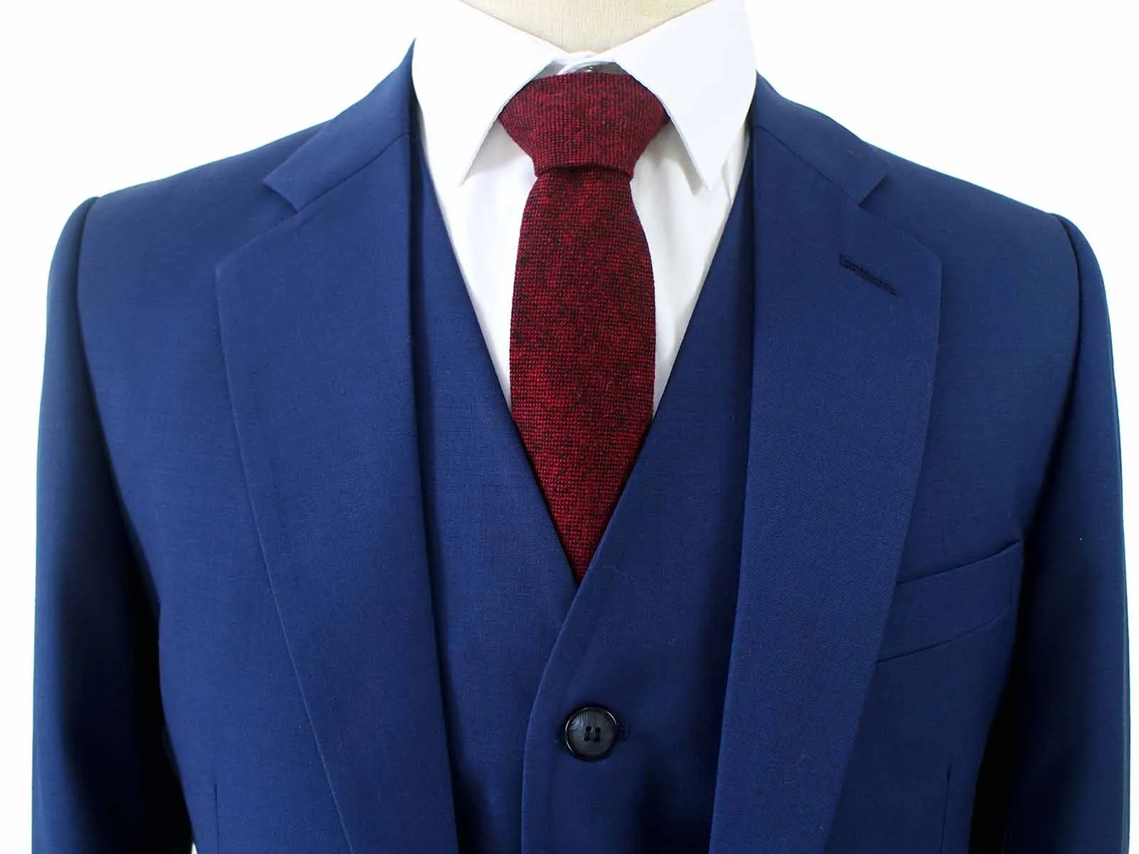 NAVY WORSTED 3 PIECE SUIT