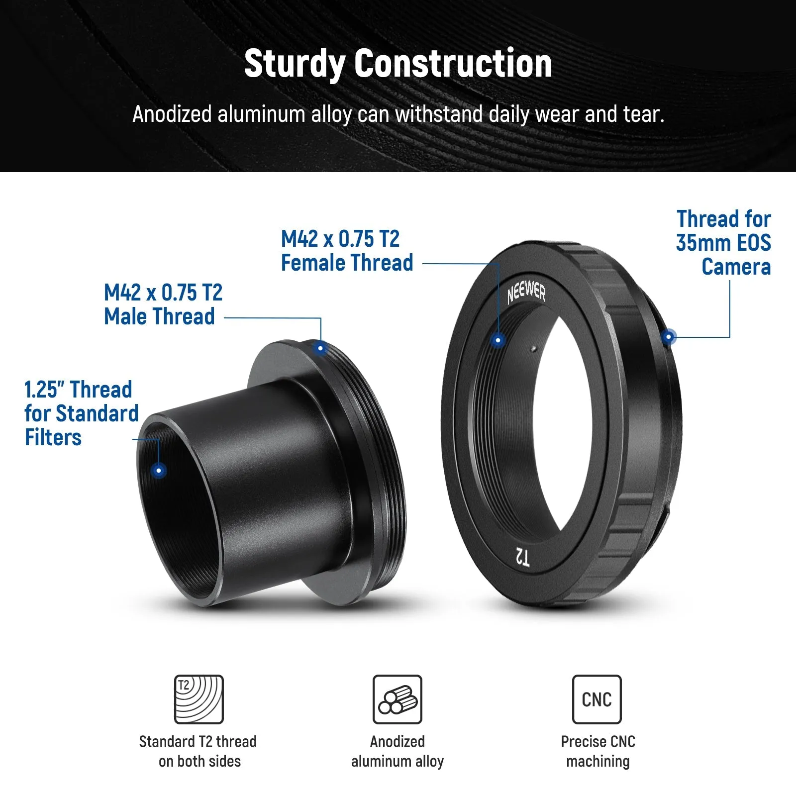 NEEWER LA-05 T Ring For 35mm Canon EOS Camera